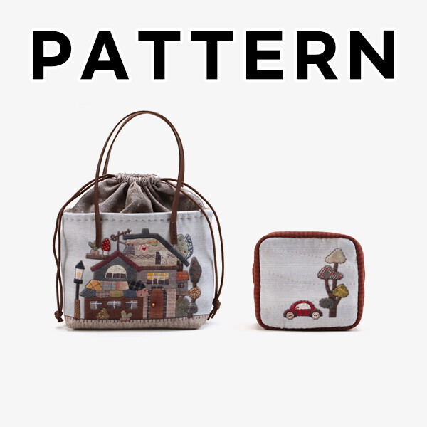 [바이핸즈] 퀼트도안 - 퀴니하우스 조리개 가방 & 파우치