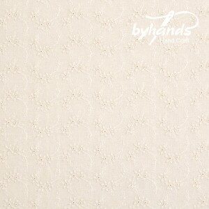 [바이핸즈] 대폭 안개꽃 아일렛 레이스원단 - 내추럴 (EYL-0018) (1/2Yd)