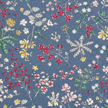 코튼프린트 20수 야생화 프린트 면원단 퀼트원단 블루 JK3014 (1/2Yd)