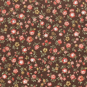 코튼프린트 20수 미니플라워3 프린트 면원단 퀼트원단 브라운 JK3157 (1/2Yd)